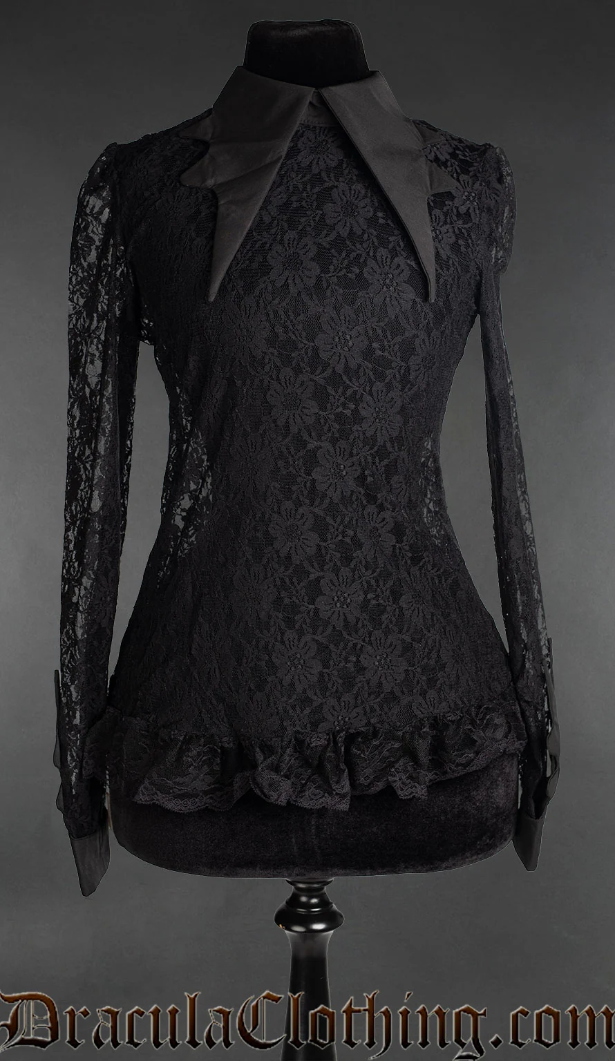 Bat Collar Lace Top