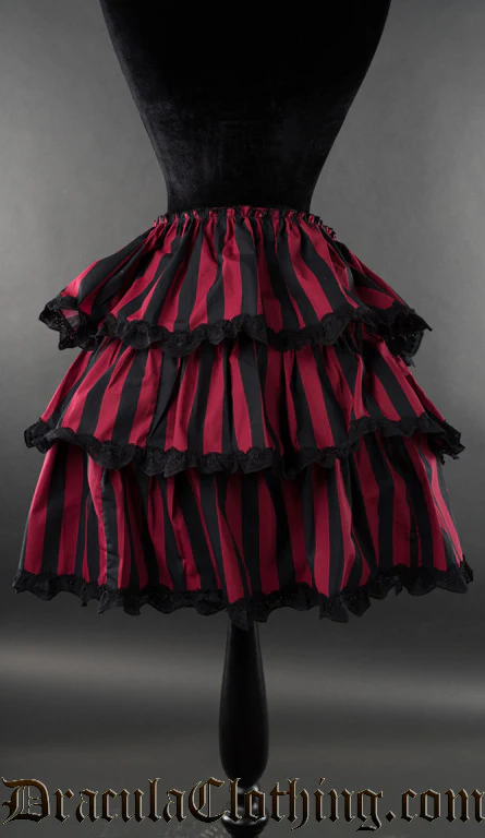 Black And Red Striped Overskirt - Image 2