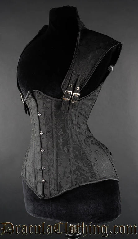 Black Brocade Apocalyptic Corset - Image 2