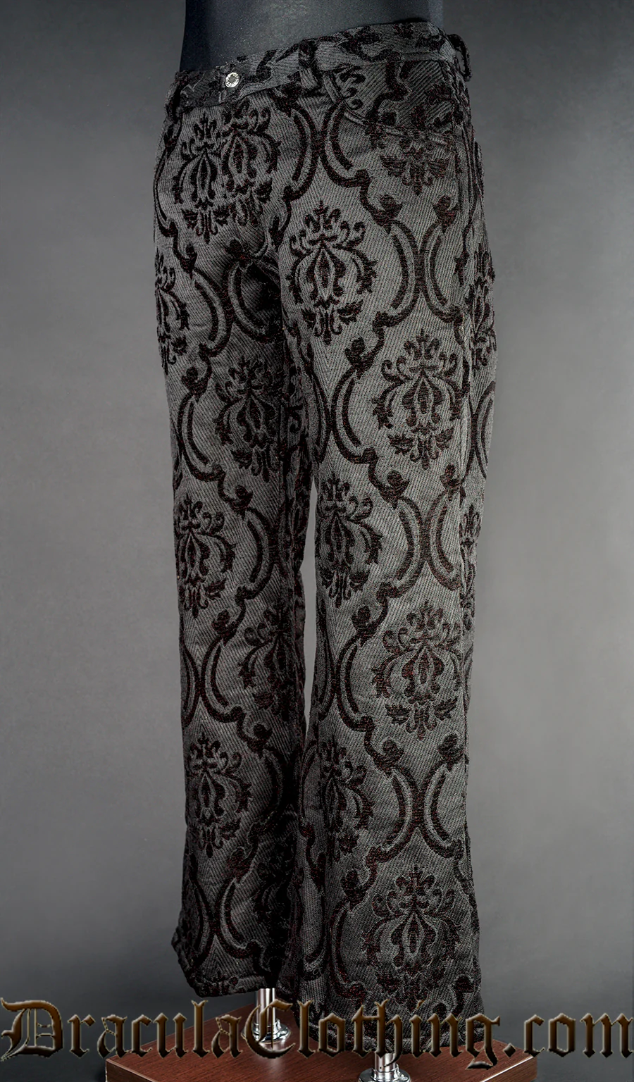 Black Brocade Boots Pants - Image 3