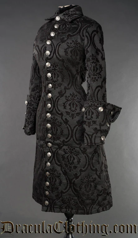 Black Brocade Female Admiral Coat - Image 2