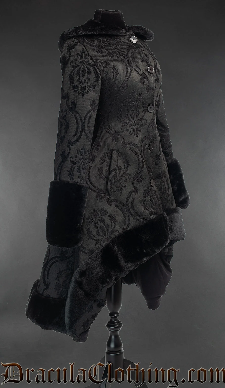 Black Brocade Frock Coat - Image 3