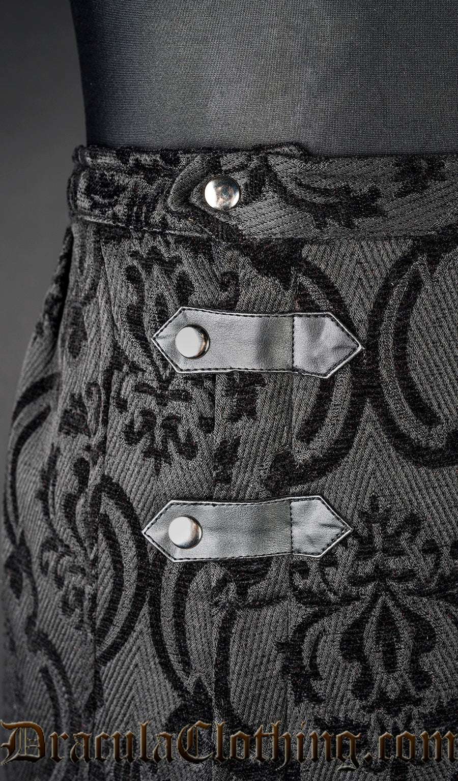 Black Brocade Kilt - Image 3