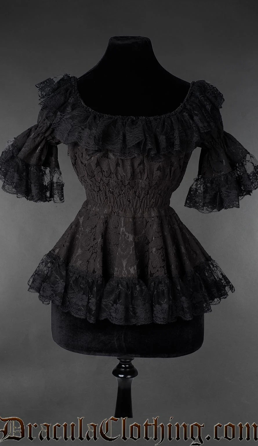 Black Brocade Lace Victorian Blouse