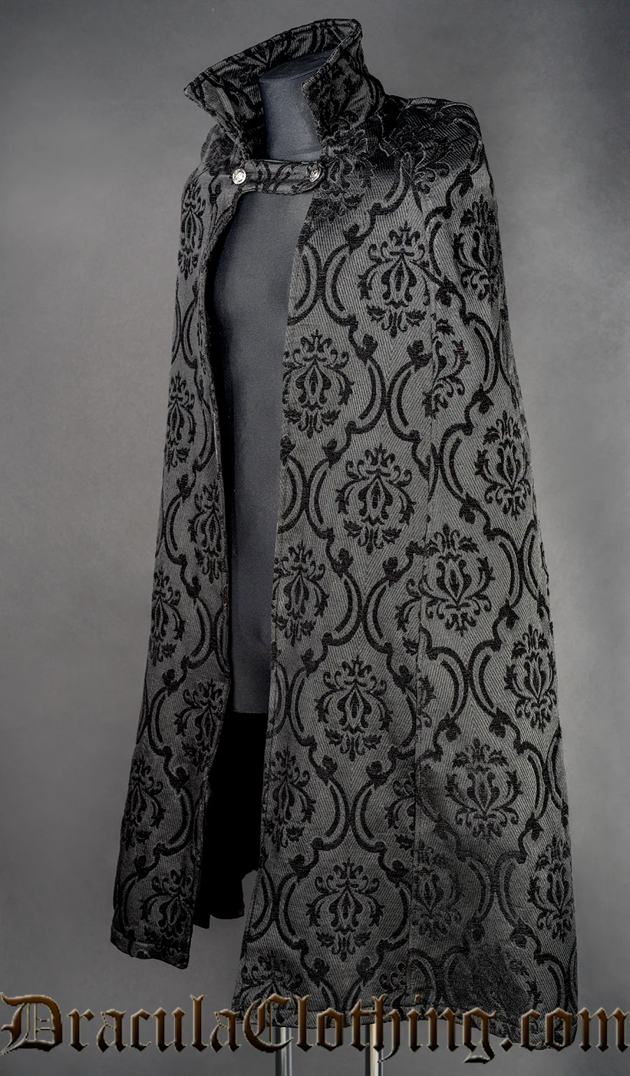 Black Brocade Male Cape - Image 2