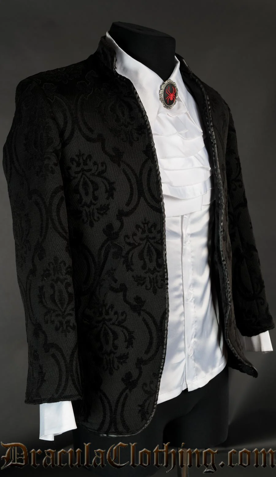 Black Brocade Nehru Jacket - Image 2
