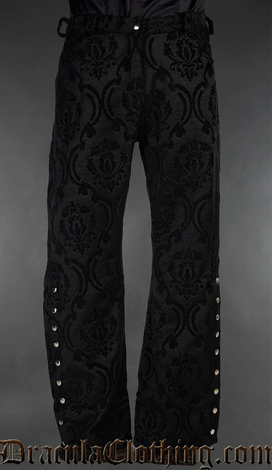 Black Brocade Officer Pants
