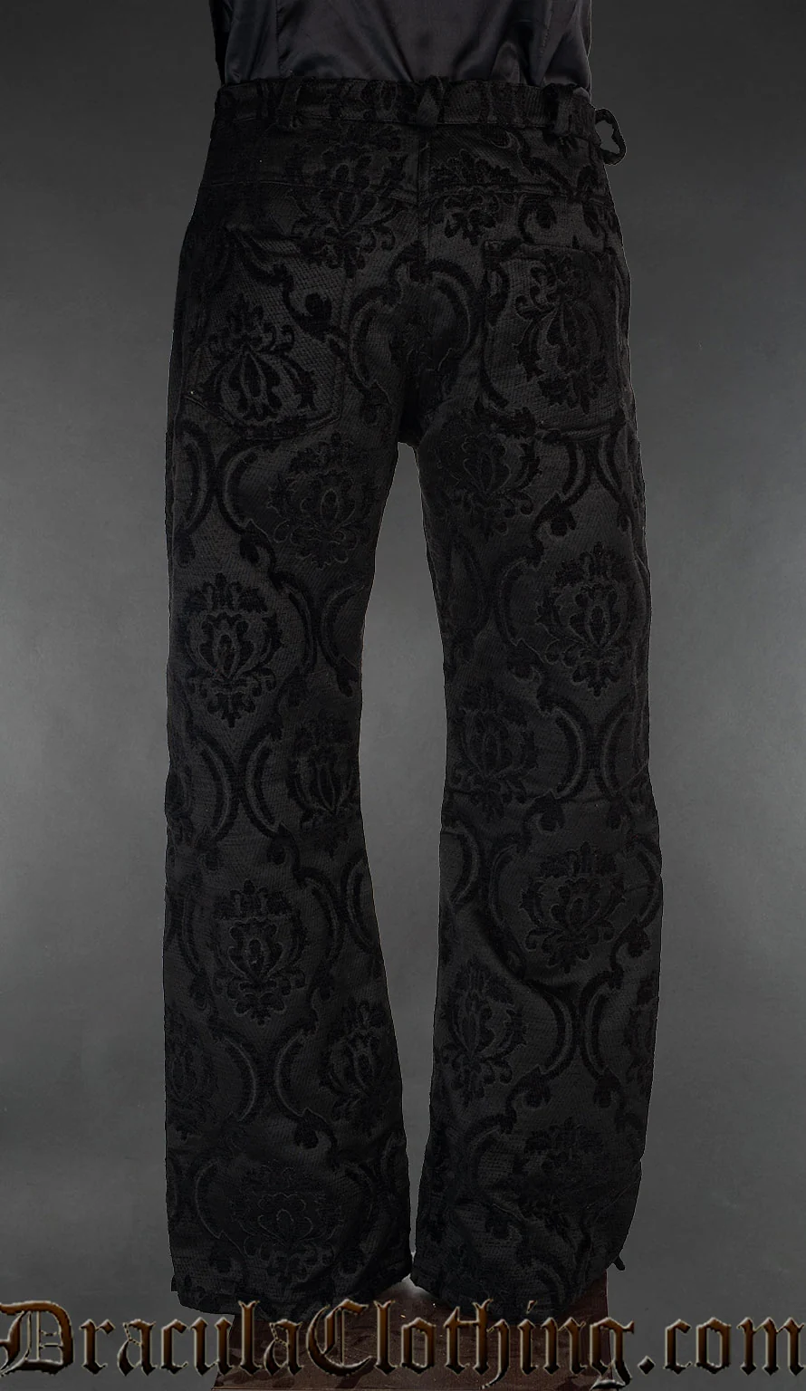 Black Brocade Officer Pants - Image 2