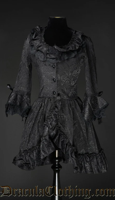 Black Brocade Queen Dress - Image 3