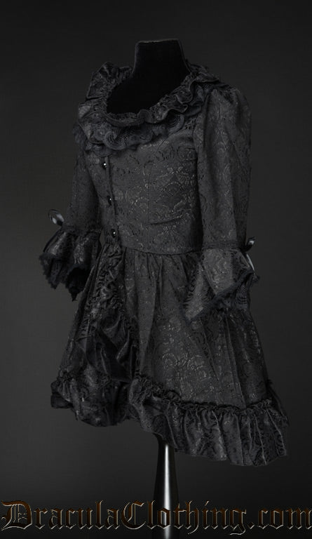 Black Brocade Queen Dress - Image 4