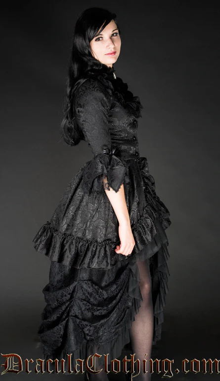 Black Brocade Queen Dress - Image 6
