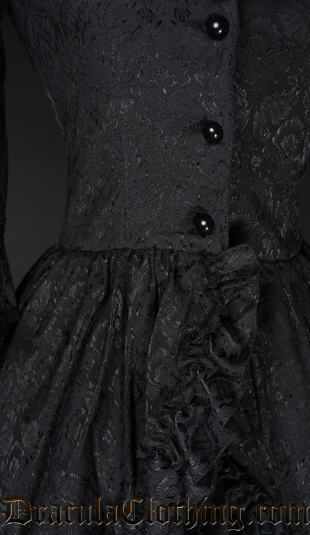 Black Brocade Queen Dress - Image 7