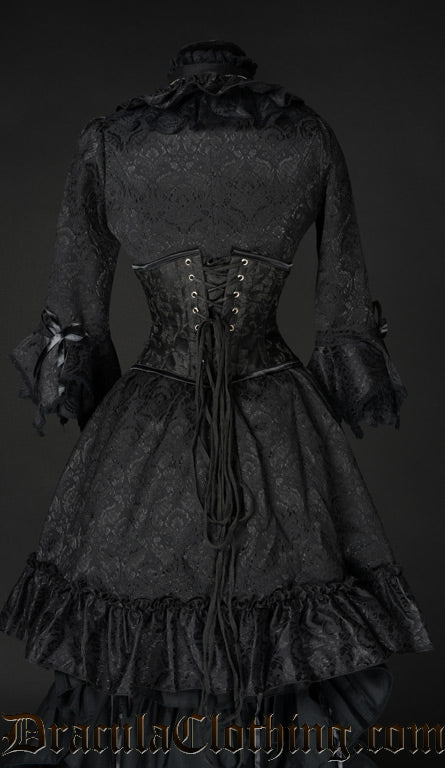 Black Brocade Queen Dress - Image 9