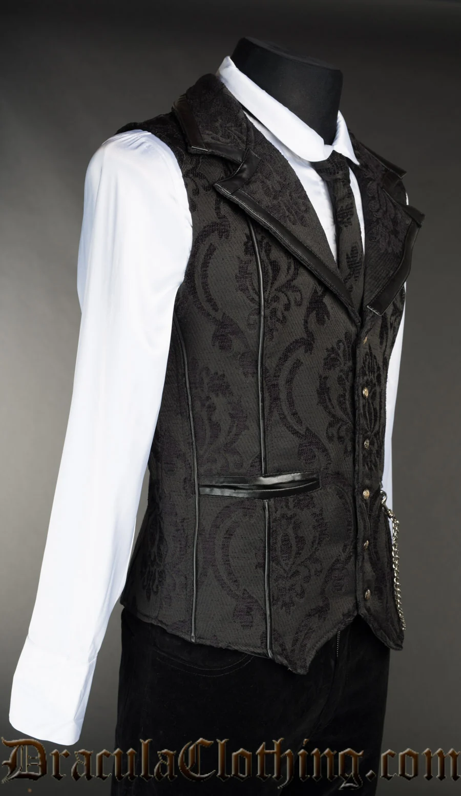 Black Brocade Tesla Vest - Image 3