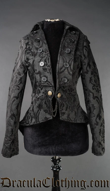 Black Brocade Titania Jacket - Image 3