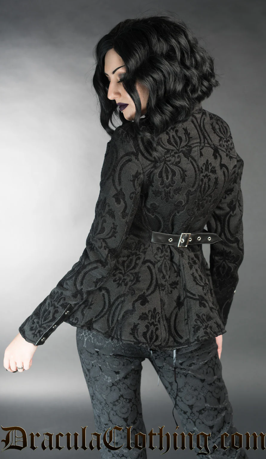 Black Brocade Vendetta Jacket - Image 2