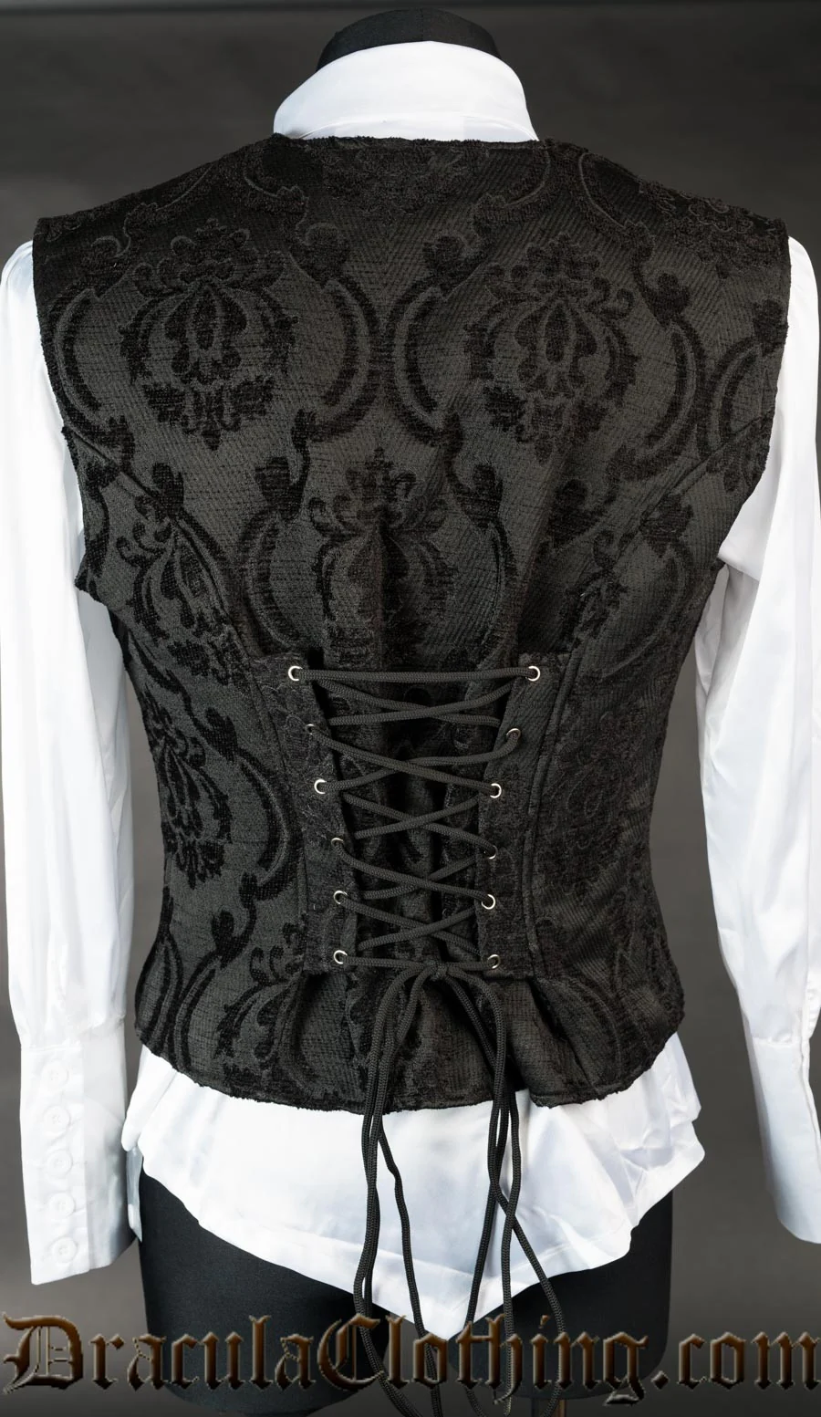 Black Brocade Vest - Image 3