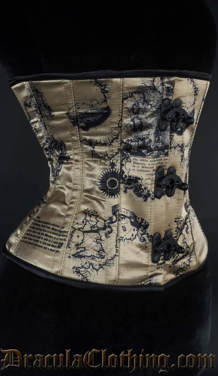 Black Clasp Map Corset - Image 2