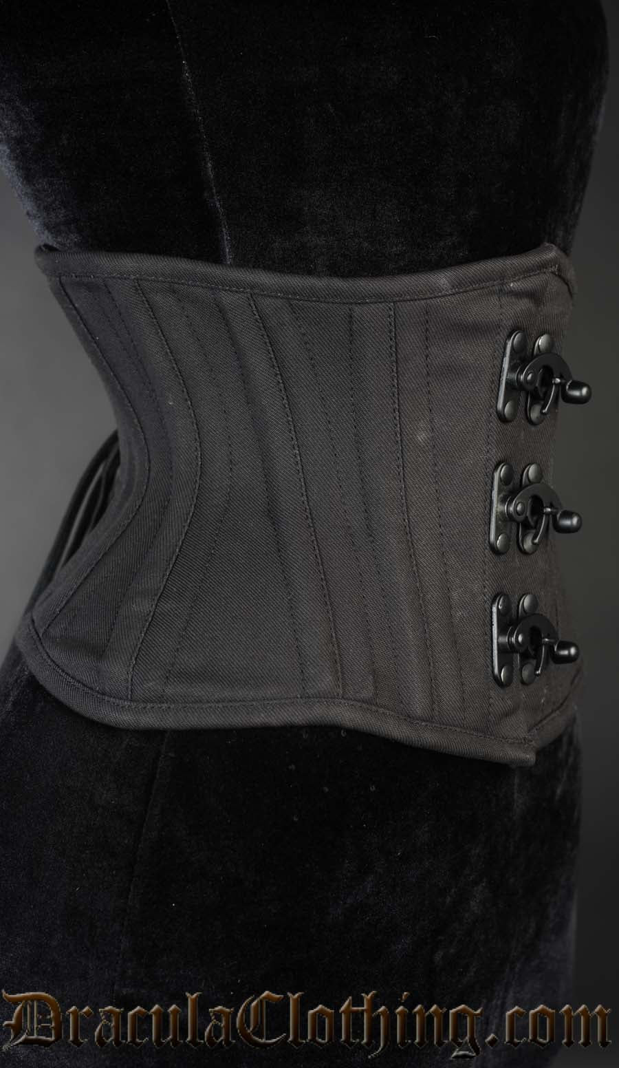 Black Cotton Extreme Waist Clasp Cincher - Image 2
