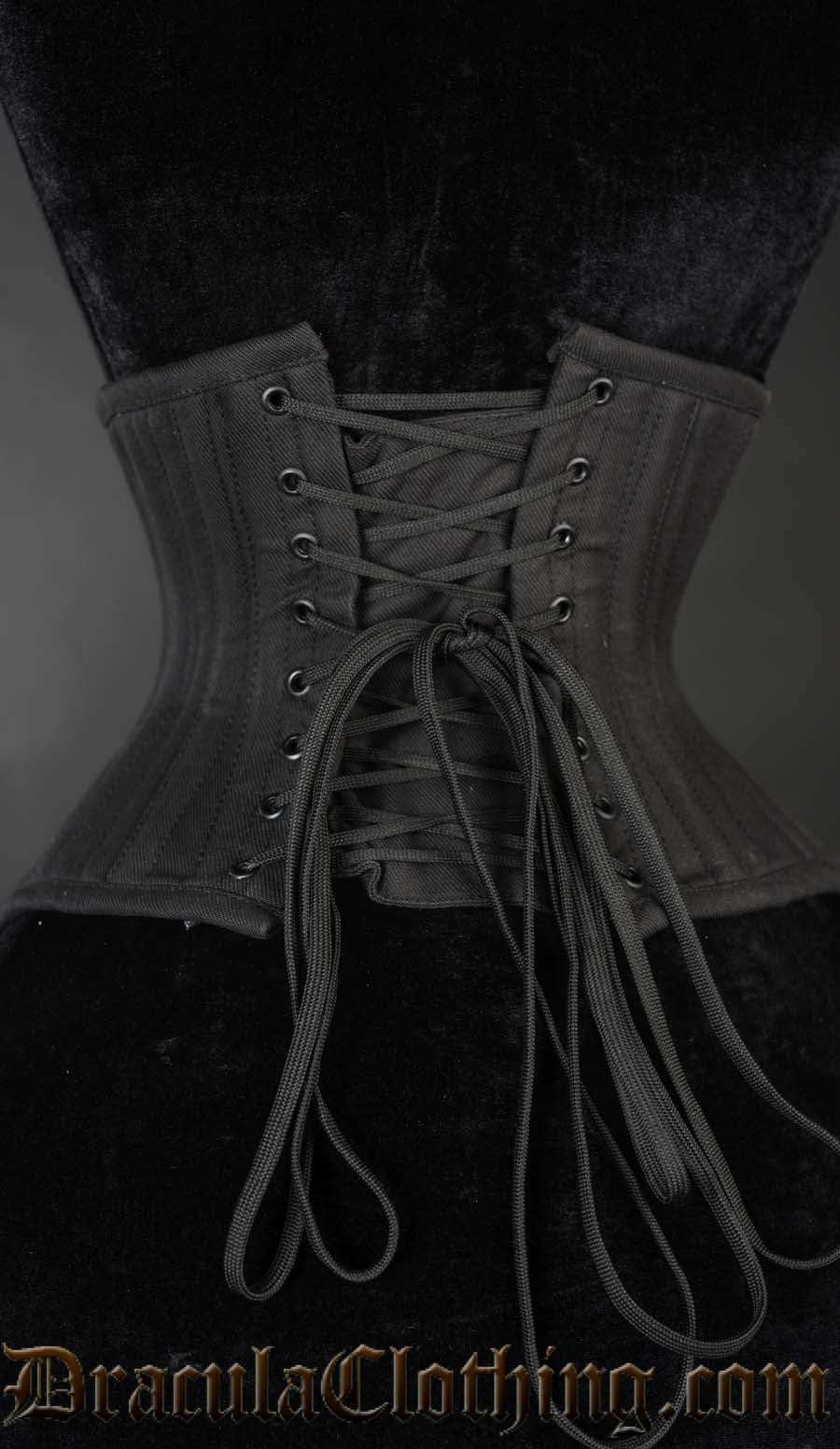 Black Cotton Extreme Waist Clasp Cincher - Image 3