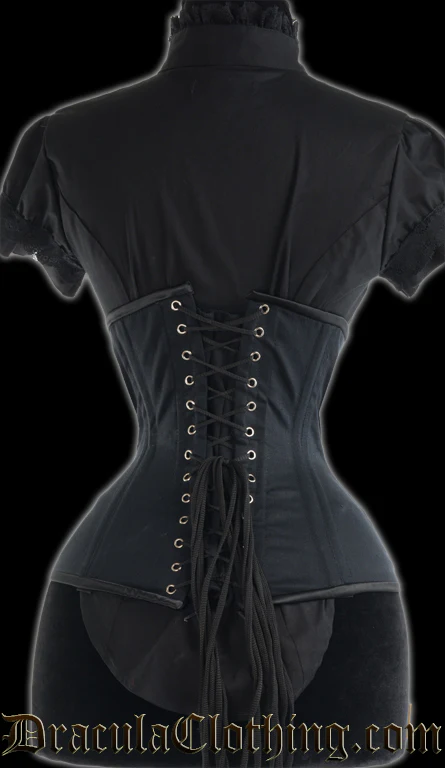 Black Cotton Extreme Waist Clasp Corset - Image 2