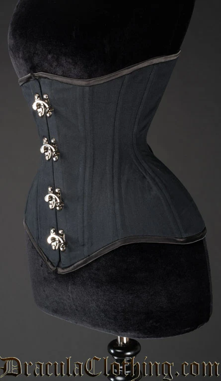 Black Cotton Extreme Waist Clasp Corset - Image 3