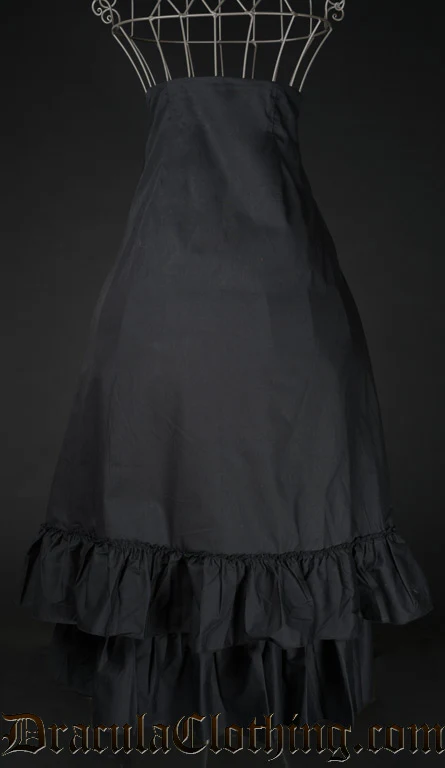Black Cotton Two Layer Bustle Skirt - Image 2