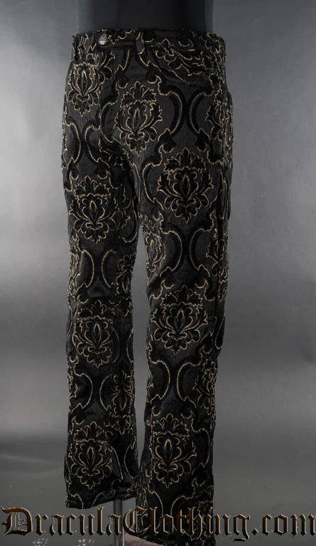 Black Jacquard Boots Pants - Image 2