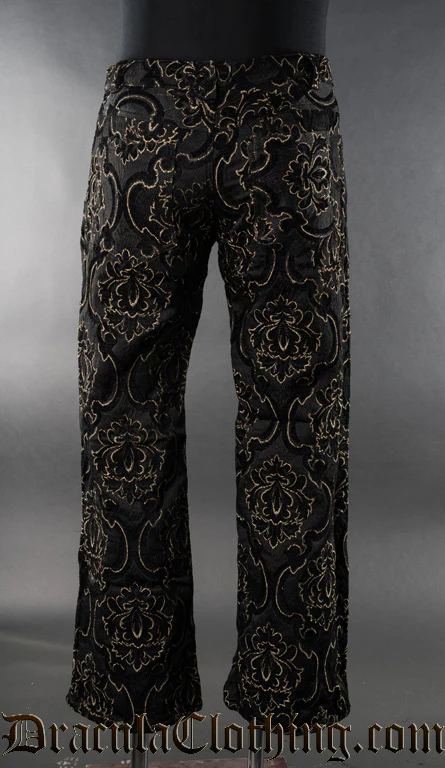 Black Jacquard Boots Pants - Image 3