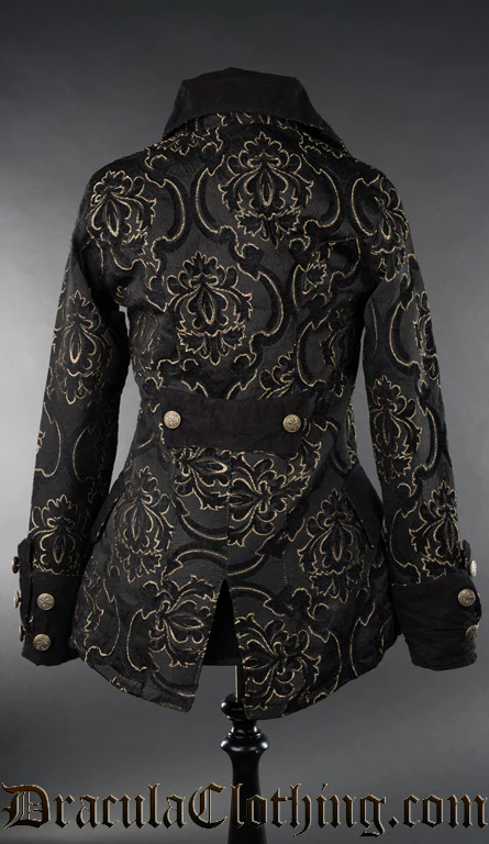 Black Jacquard Female Pirate Jacket - Image 2