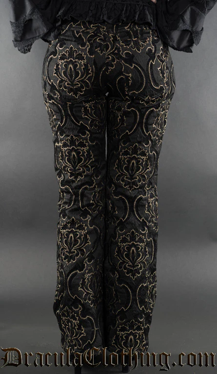 Black Jacquard Female Pirate Officer Pants - Image 2