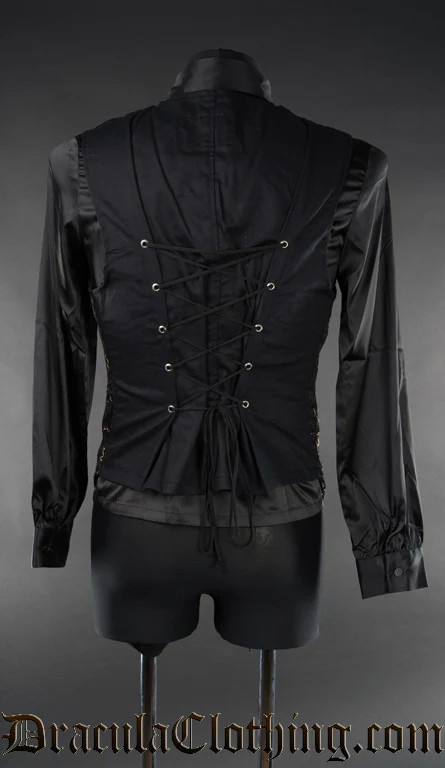 Black Jacquard Long Vest - Image 2