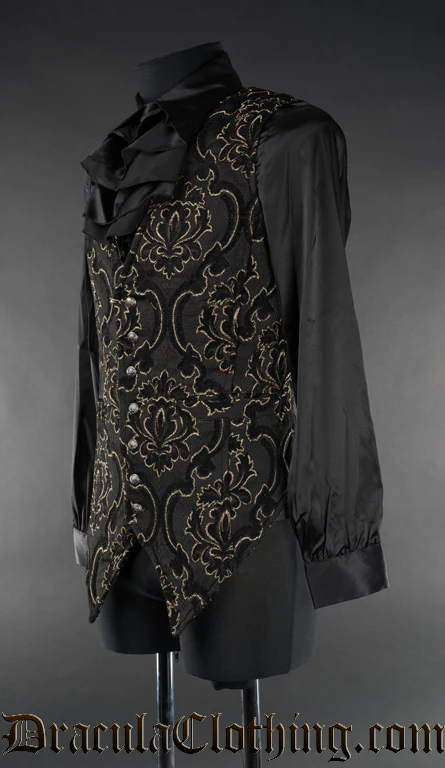 Black Jacquard Long Vest - Image 3