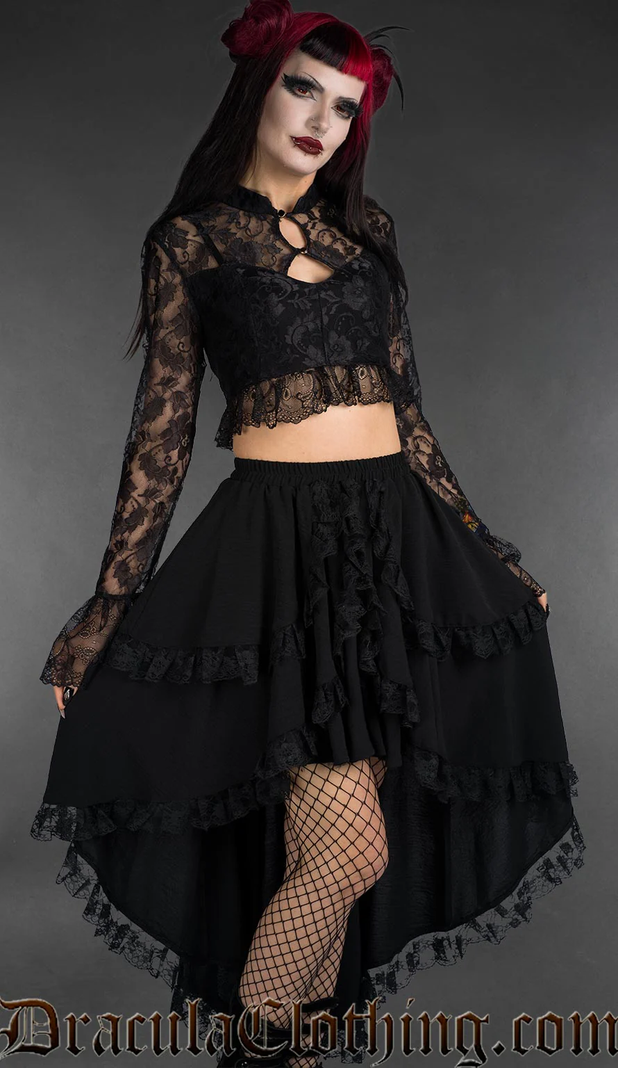 Black Lace Crop Top - Image 2