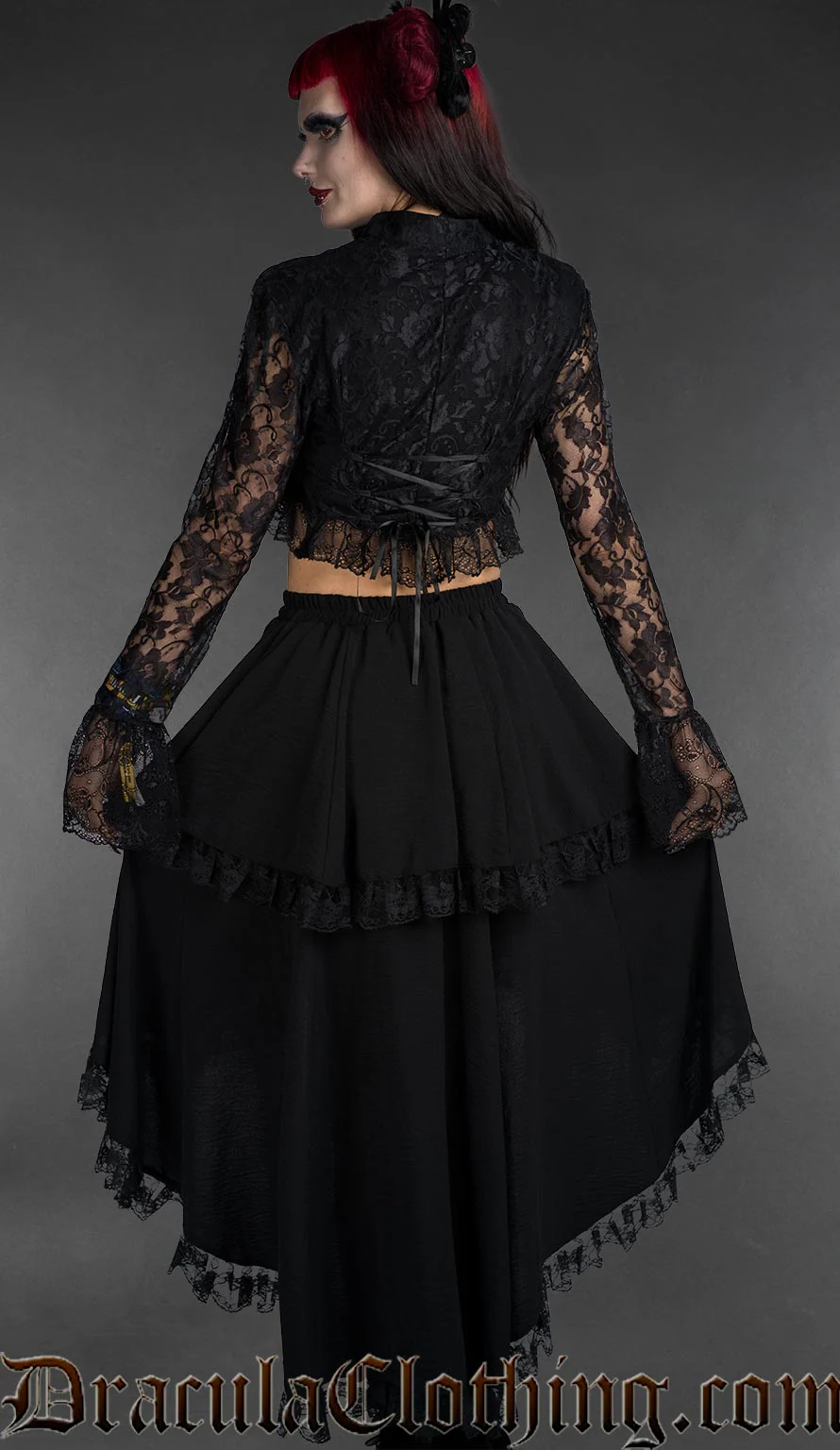 Black Lace Crop Top - Image 3