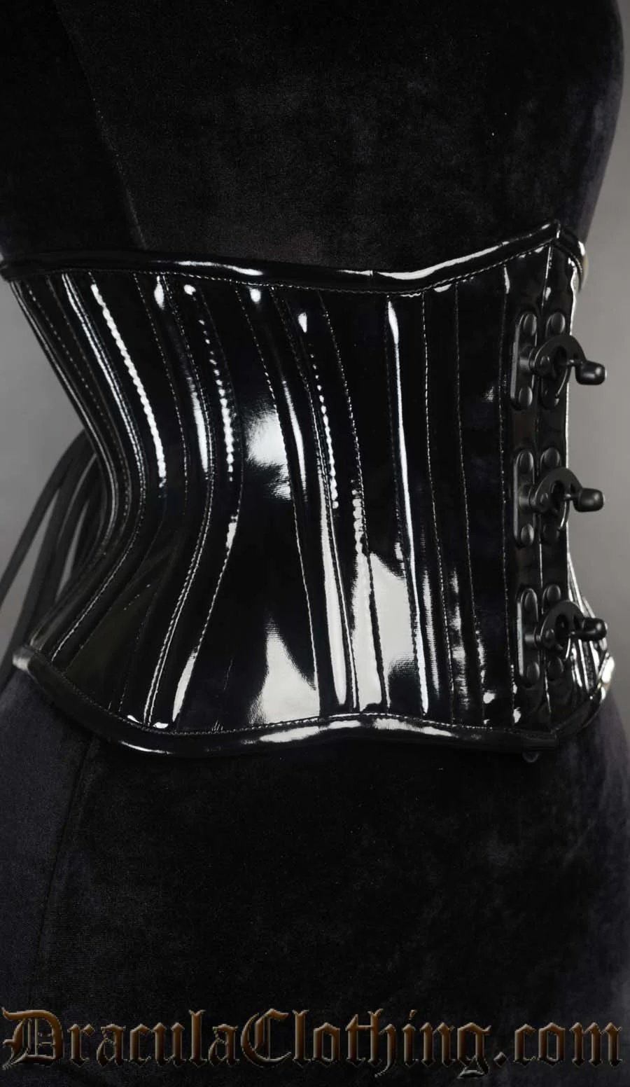 Black PVC Extreme Waist Clasp Cincher - Image 2