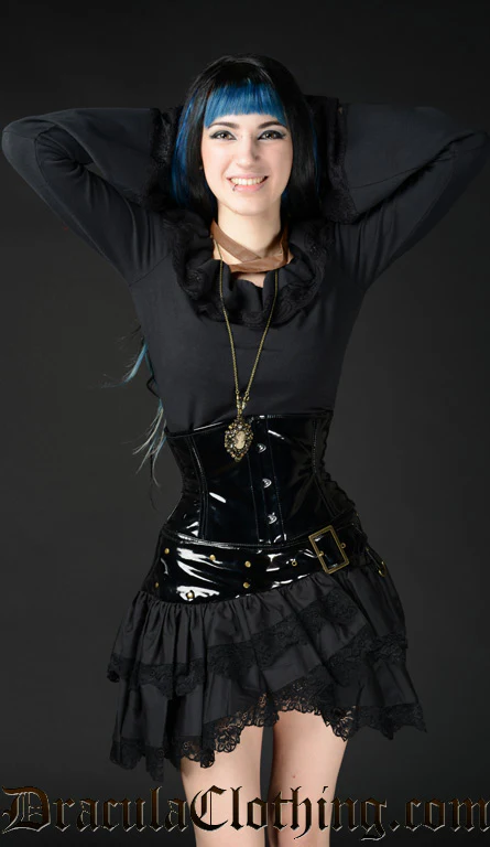 Black PVC Waist Cincher - Image 2