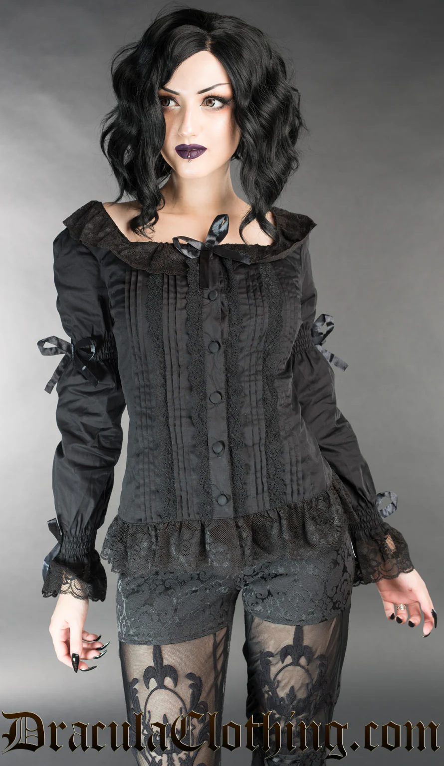 Black Romantic Blouse - Image 2
