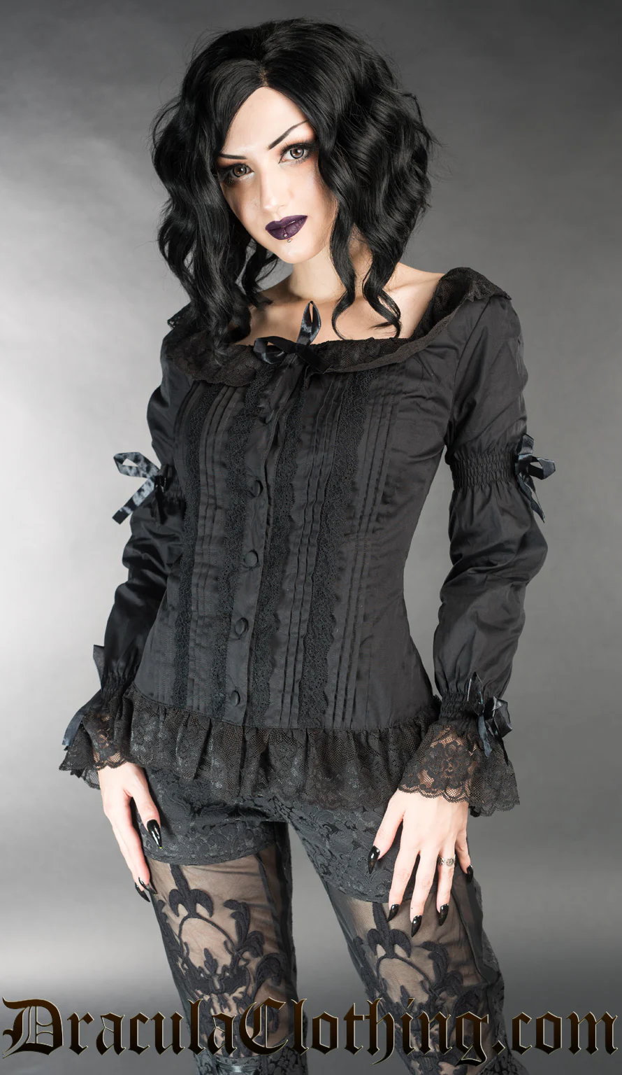 Black Romantic Blouse - Image 4