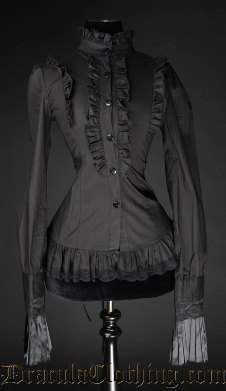 Black Ruffle Blouse - Image 2