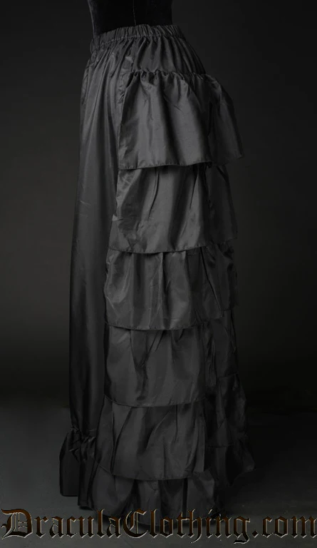Black Satin Bustle Underskirt