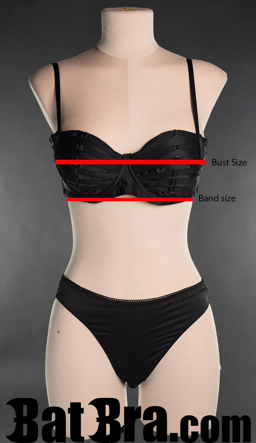Black Satin Lace Bra - Image 4