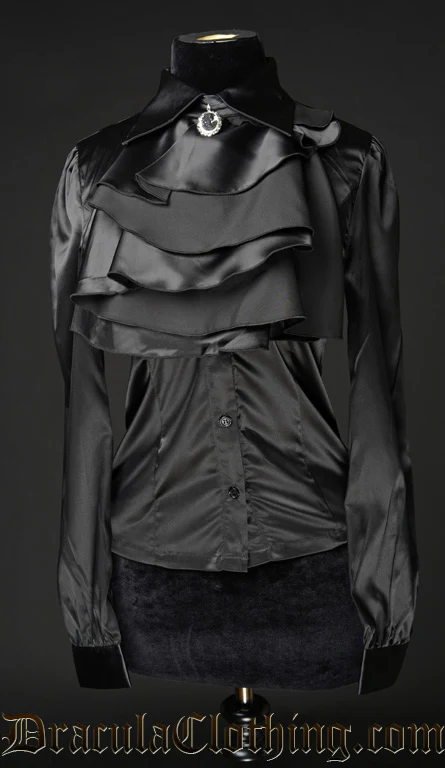 Black Satin Marquess Blouse