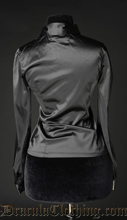 Black Satin Marquess Blouse - Image 3