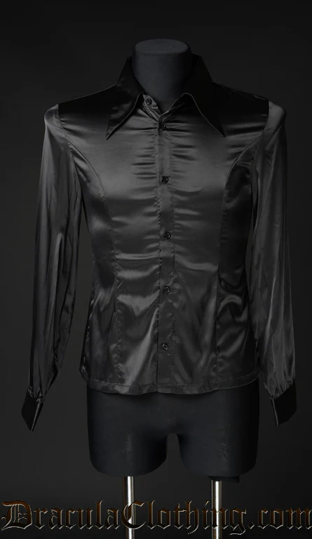 Black Satin Marquis Shirt - Image 2