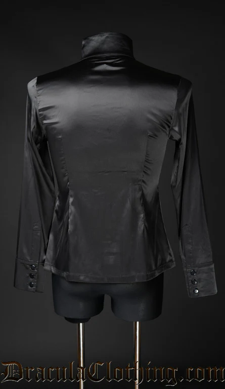 Black Satin Naval Shirt - Image 2