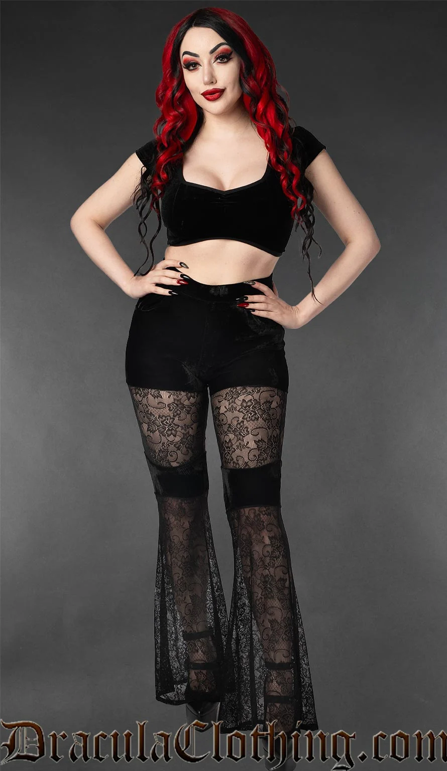 Black Velvet Crop Top - Image 2