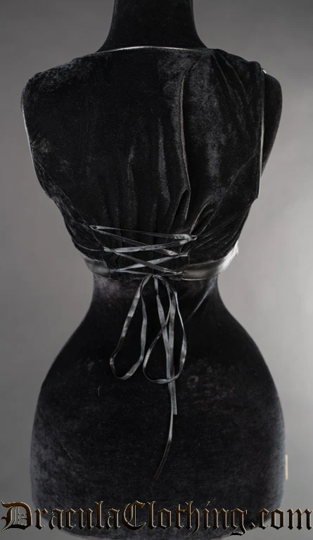 Black Velvet Belt Crop Top - Image 4