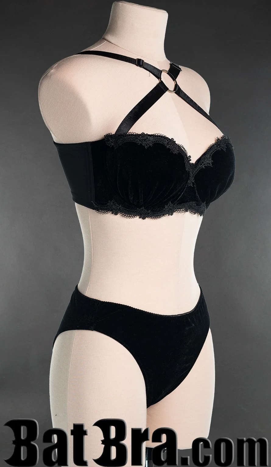 Black Velvet Lace Bra - Image 4