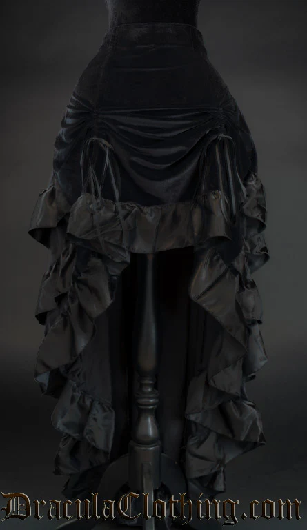 Black Velvet Layer Bustle Skirt - Image 2